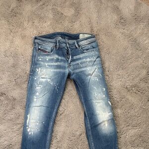 Diesel Blue Distressed Skinny Jeans